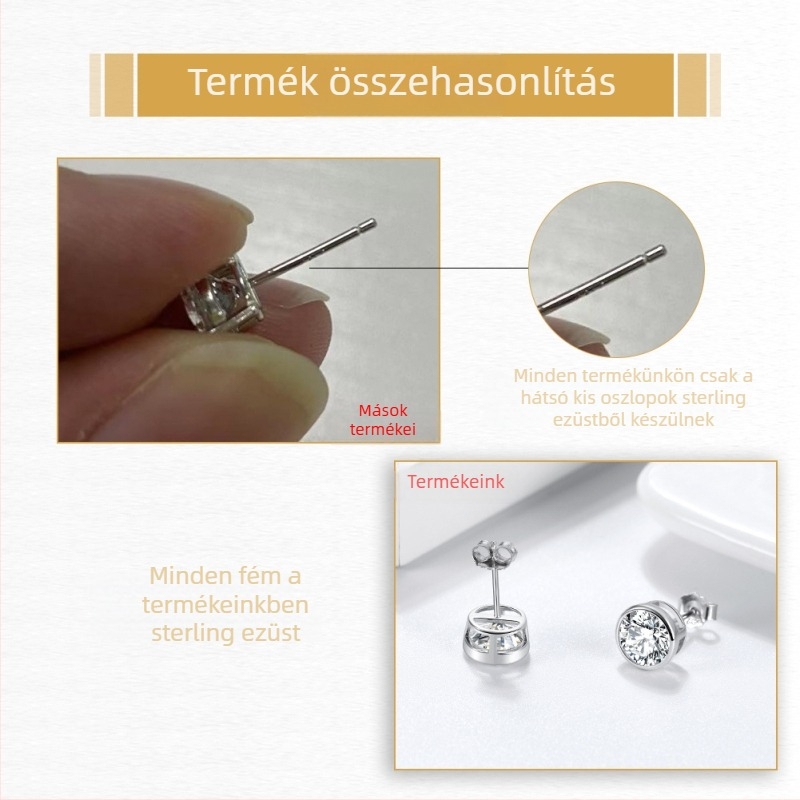 Fülbevalók | 925-ös ezüst | Elektroplating | Geometriai stílus | Zhongshan Huancai Jewelry
