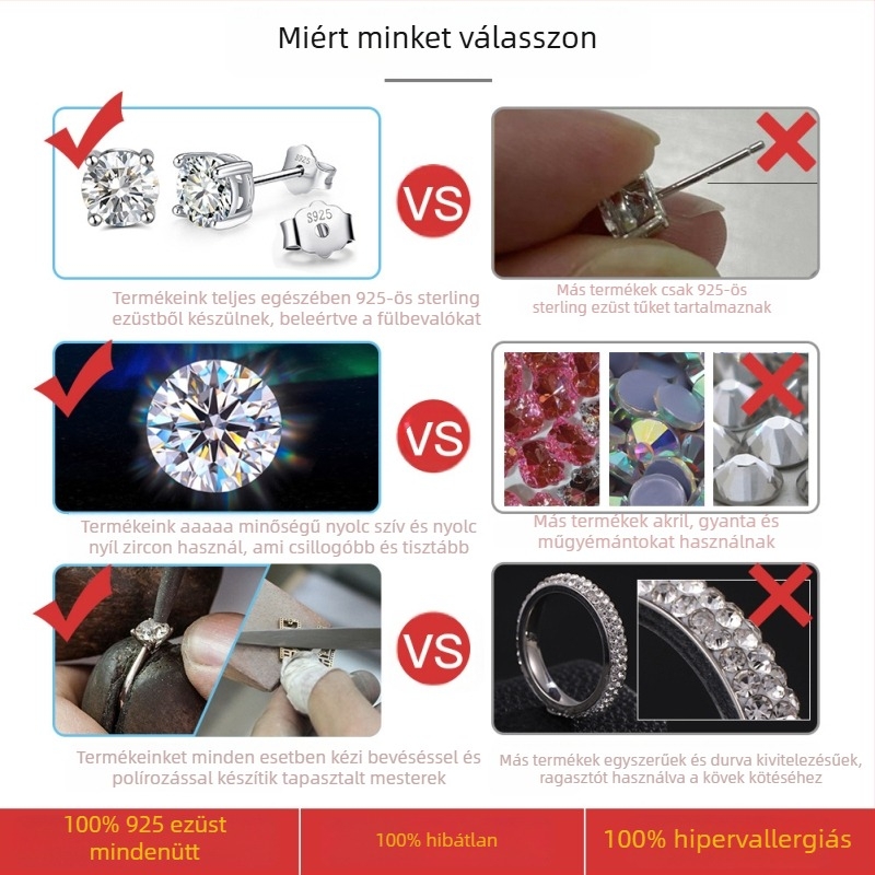Fülbevalók | 925-ös ezüst | Elektroplating | Geometriai stílus | Zhongshan Huancai Jewelry