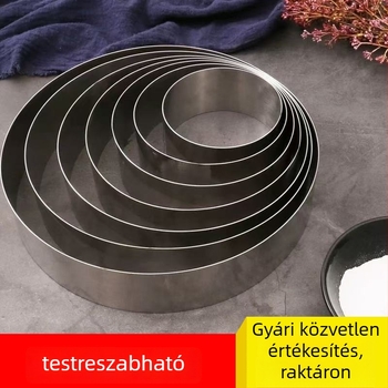 Rozsdamentes acél mousse forma, kör alakú torta gyűrű sütéshez