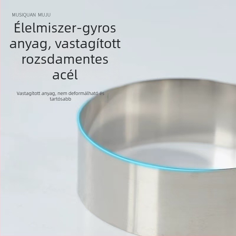 Rozsdamentes acél mousse forma, kör alakú torta gyűrű sütéshez
