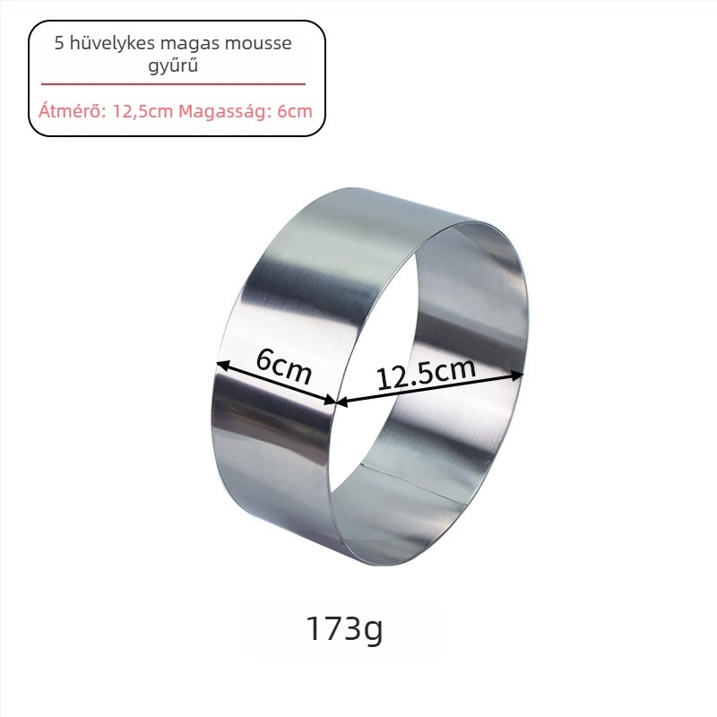 Rozsdamentes acél mousse forma, kör alakú torta gyűrű sütéshez