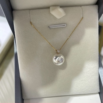 Édesvízi gyöngy medál, kör alakú, 925 ezüst, Zhuji, 2024 nyár