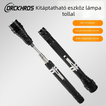 Kültéri LED-es munkafény 3 LED-del, alumíniumötvözet test, teleszkópos és 360°-os forgás, kézi működtetés
