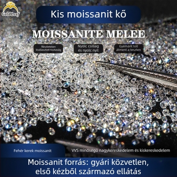 Kerek Moissanite kő ékszerekhez, 0.7–2.9mm, D szín, VVS tisztaság