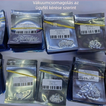 Prémium 0.8–3 mm kör moissanit drágakő, D színű