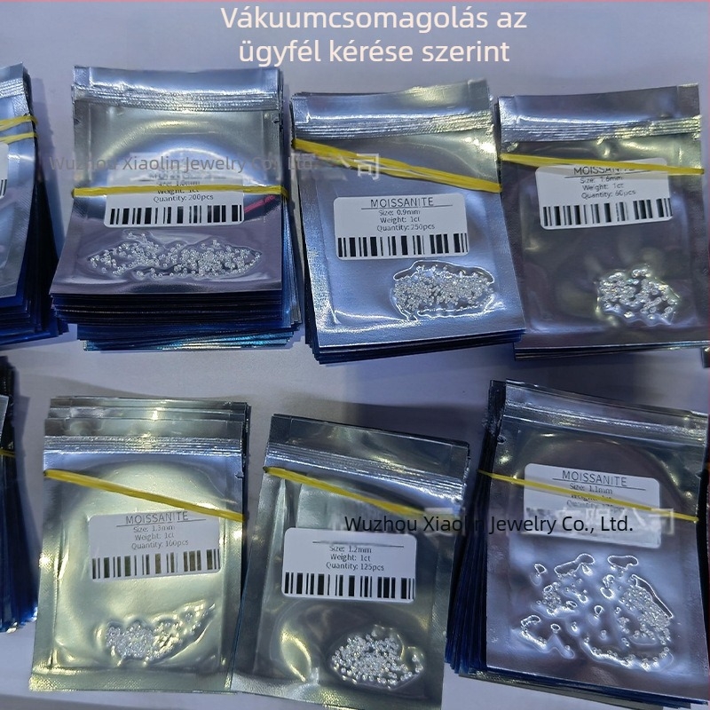 Prémium 0.8–3 mm kör moissanit drágakő, D színű