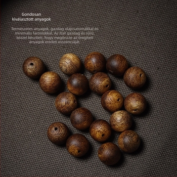 Agarwood gyöngy készlet karkötő készítéséhez – 108 természetes, kerek gyöngy, kézzel készített és polírozott DIY ékszerekhez