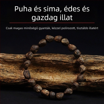 Agarwood karkötő öreg anyagból, jellegzetes hegek, uniszex, kézműves.