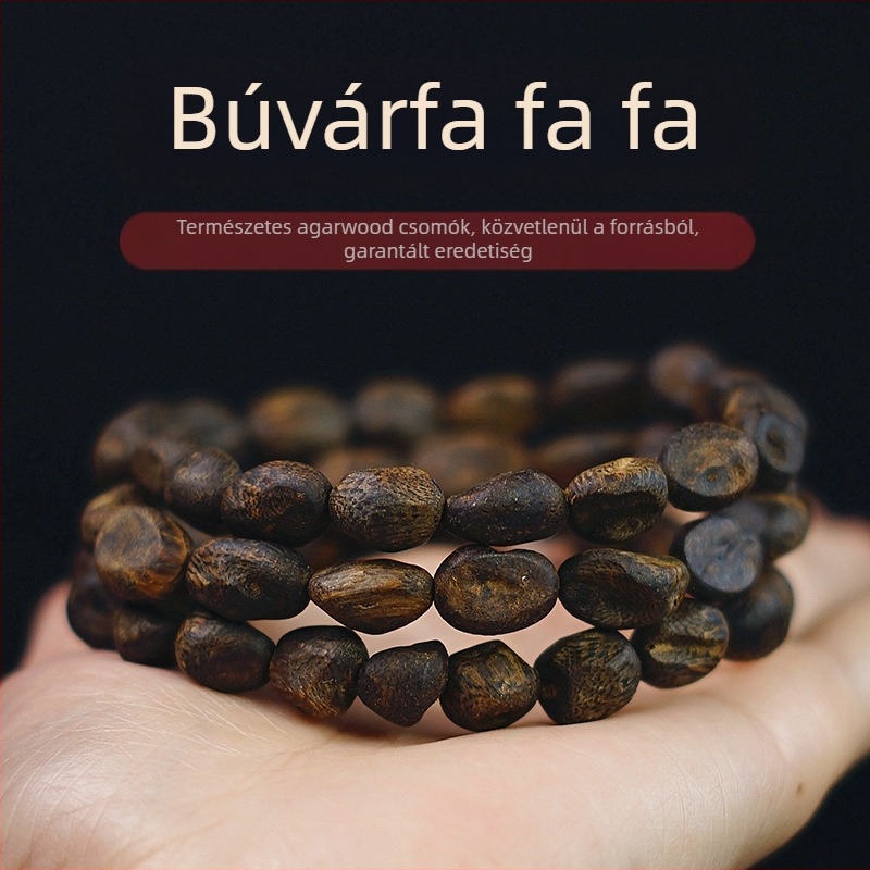 Agarwood karkötő öreg anyagból, jellegzetes hegek, uniszex, kézműves.