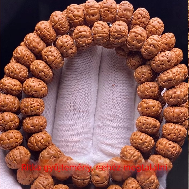 108 gyöngyös Bodhi karkötő, uniszex, fa, Rudraksha, új kínai stílus, lyukasztásos technika