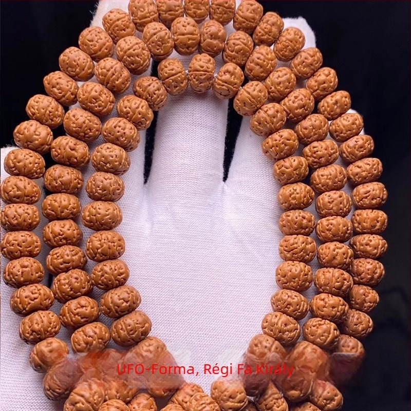 108 gyöngyös Bodhi karkötő, uniszex, fa, Rudraksha, új kínai stílus, lyukasztásos technika