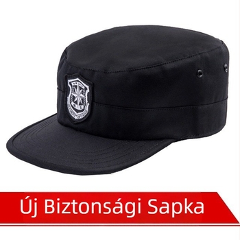 Pamut twill anyagú lapos tetejű biztonsági sapka hímzett logóval és Velcro zárással