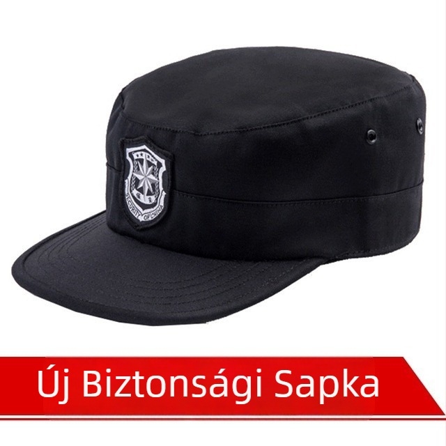Pamut twill anyagú lapos tetejű biztonsági sapka hímzett logóval és Velcro zárással
