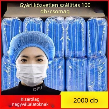 Egyszer használatos, lélegző hálós sapka konyhai szakácsoknak, kupola tetejű, warp kötés, selyemfényes felület, hajlított él, egyszínű, anyag: nyúl bunda