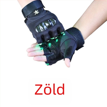 LED ujjak nélküli kesztyű kültéri sportokra – légáteresztő kötött anyag, uniszex felnőttek, félujjas dizájn