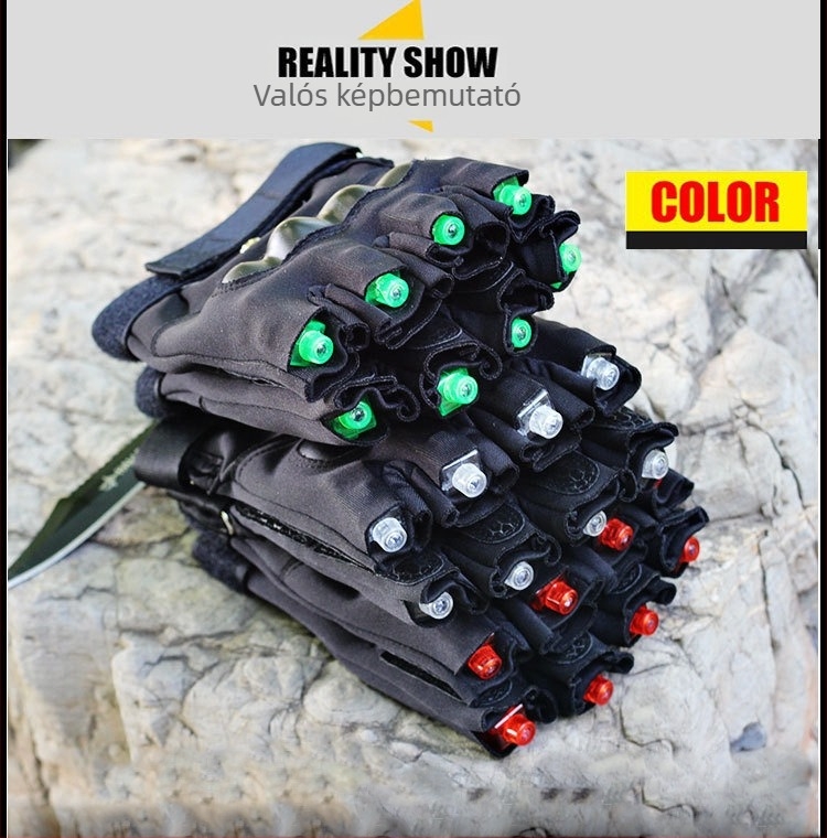 LED ujjak nélküli kesztyű kültéri sportokra – légáteresztő kötött anyag, uniszex felnőttek, félujjas dizájn
