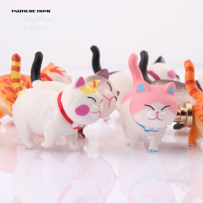 Macska formájú forgó fogantyú ruhásszekrényhez és fiókhoz – PVC + sárgaréz, modell 3669, YNIZHURE, modern minimalizmus, könnyű luxus