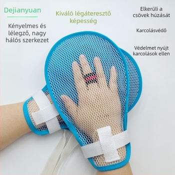 Kétoldalas hálós bélésű kesztyű poliészter alapanyagból, karcolás elleni és húzás elleni védelemmel, kézre