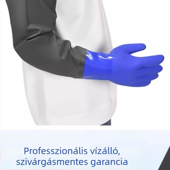 Vízálló hosszú gumikesztyű fleece-béléssel, vastag és kopásálló halászathoz és nehéz munkához, 70 cm hosszú