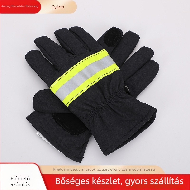 Antong tűzvédelmi kesztyűk – lángálló szövet, magas hőmérsékletű izoláció, tűzoltó beavatkozásokhoz, kopásálló