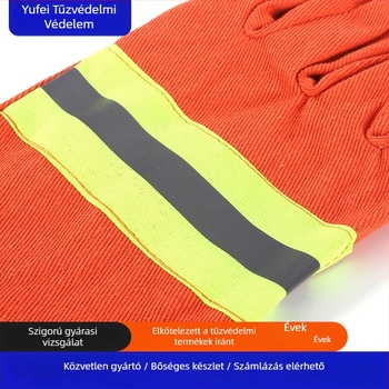 Yufei tűzoltó kesztyűk, magas hőmérséklet-ellenálló, lángálló, kopásálló, Fanglun anyag, tűzvédelmi mentési feladatokra