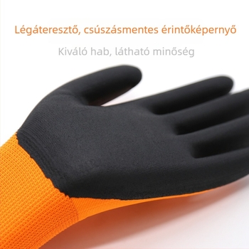 NFP001 nitril habosított érintőképernyős munkavédelmi kesztyű, légáteresztő, magas rugalmasság