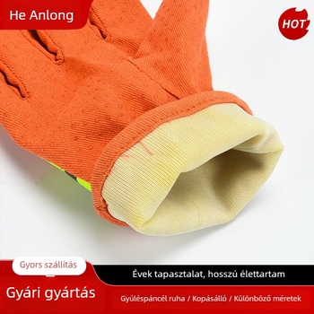 Tűzoltó kesztyűk, lángálló, hőszigetelő, magas hőmérséklet-ellenálló, Tipus 97, barázdált gumi