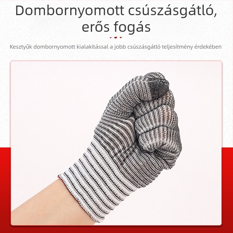 Zebramintázatú kesztyű, tenyérrel bevont felülettel, csúszásmentes, kopásálló munkavédelmi kesztyű építkezéshez