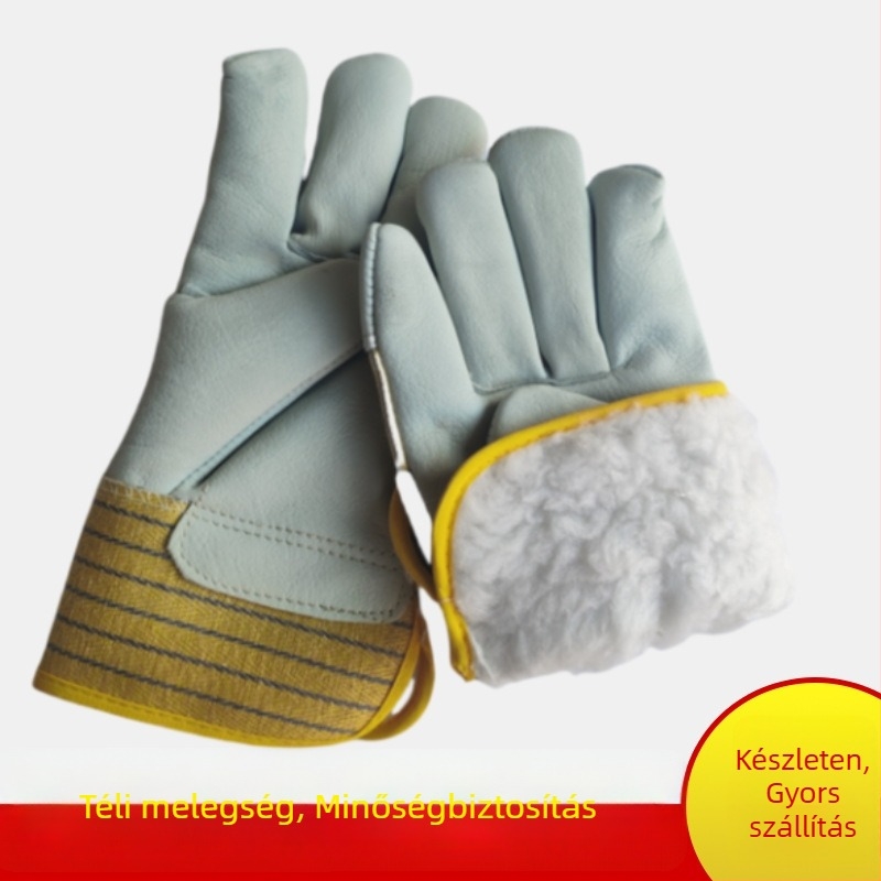 Jiyuxin félbőr téli védőkesztyűk – csúszásmentesek, vágásállóak, hegesztésre alkalmasak, teljes tenyérrel