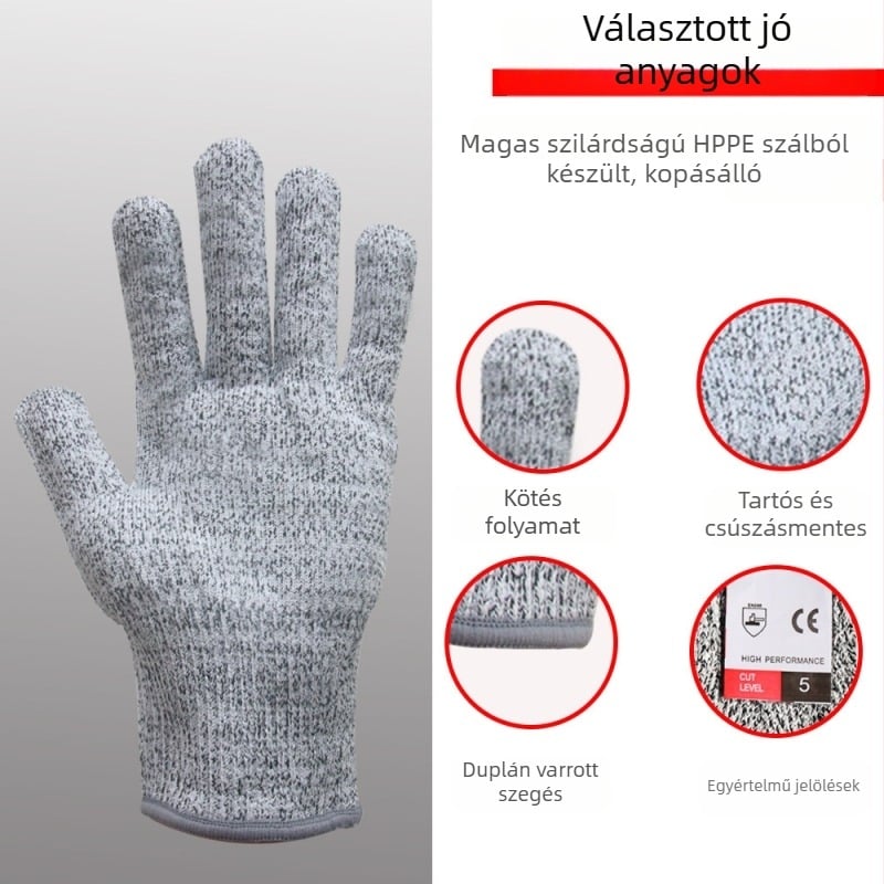 Gyerekeknek szánt ács kesztyű - PVC, faragáshoz és faipari munkákhoz, vágásálló