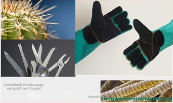 Tehénbőrből készült állatvédő kesztyű — harapás és karmolás elleni, kés- és átszúrásálló; otthoni képzéshez, állatorvosi klinikákra, safari parkokra, kültéri használatra