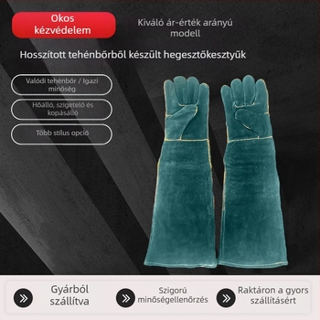 Tehénbőrös hegesztő kesztyűk – hőálló, állatok harapás elleni védelem, hegesztőknek, általános használatra