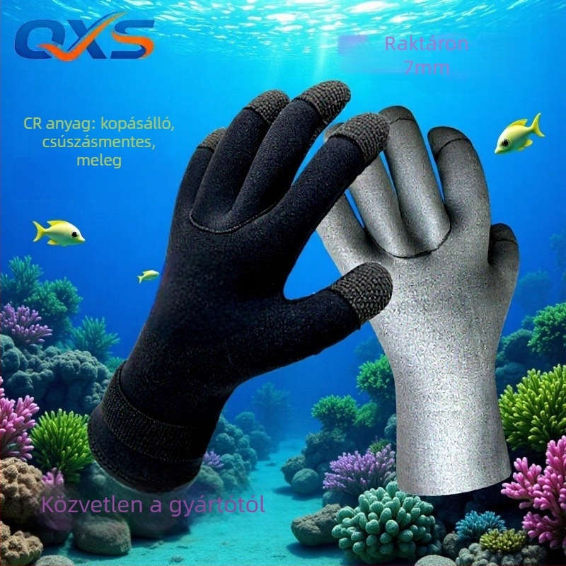 Búvárkesztyű Kevlar-titan bevonattal, vágásálló, kopásálló, csúszásmentes, vízálló
