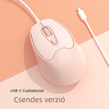 Optikai USB-C vezetékes egér, 2400dpi, 4 gomb