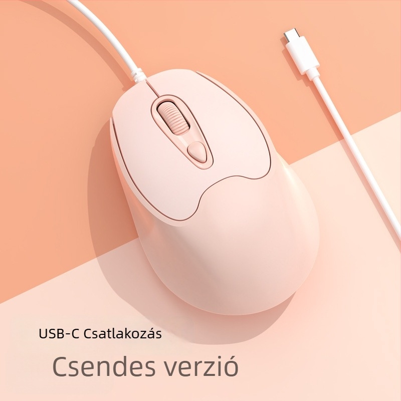 Optikai USB-C vezetékes egér, 2400dpi, 4 gomb