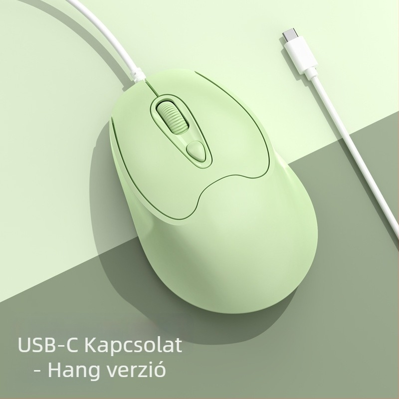 Optikai USB-C vezetékes egér, 2400dpi, 4 gomb