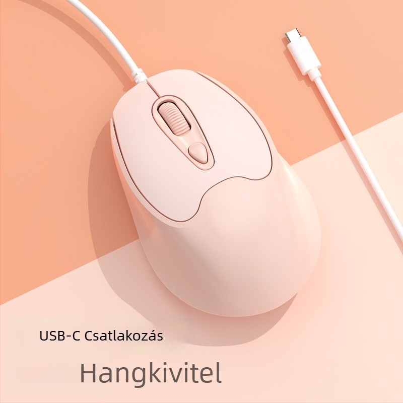 Optikai USB-C vezetékes egér, 2400dpi, 4 gomb
