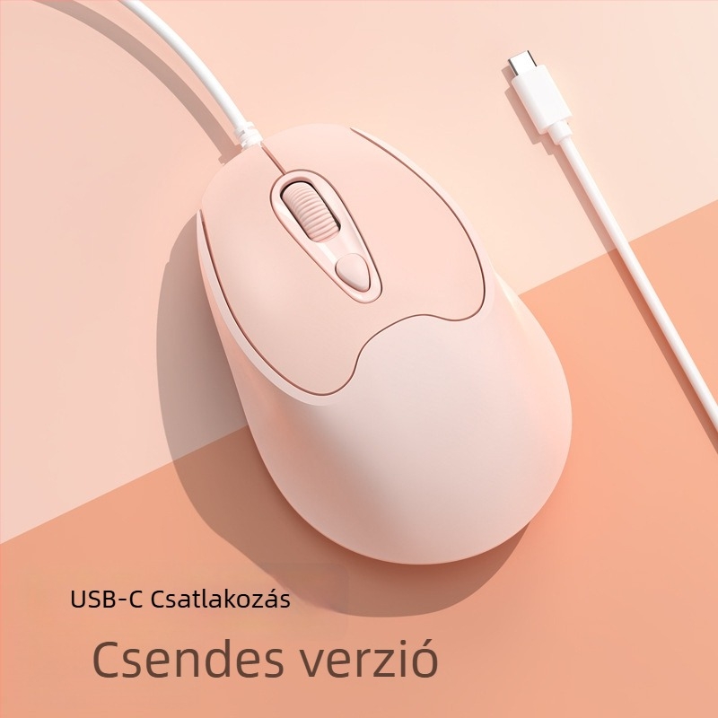 Optikai USB-C vezetékes egér, 2400dpi, 4 gomb