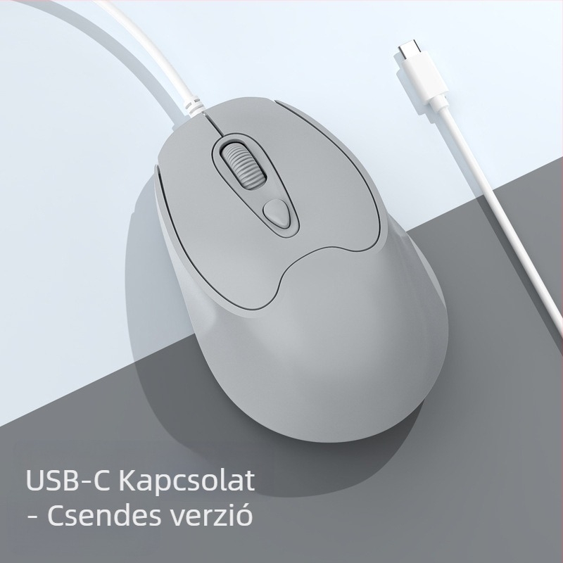 Optikai USB-C vezetékes egér, 2400dpi, 4 gomb