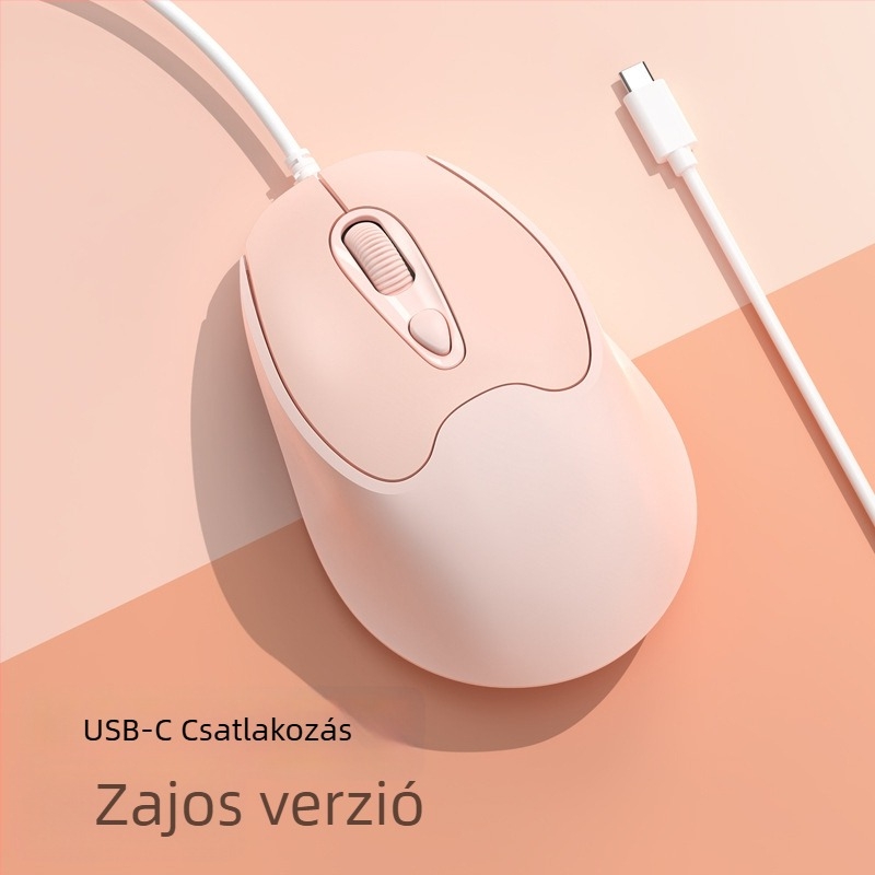 Optikai USB-C vezetékes egér, 2400dpi, 4 gomb
