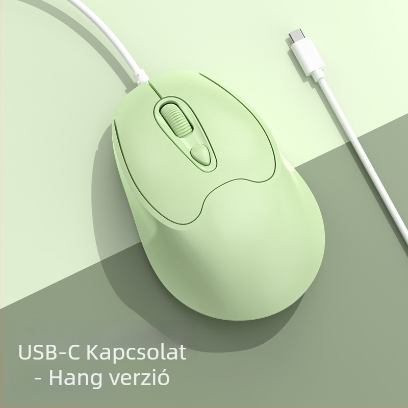 Optikai USB-C vezetékes egér, 2400dpi, 4 gomb