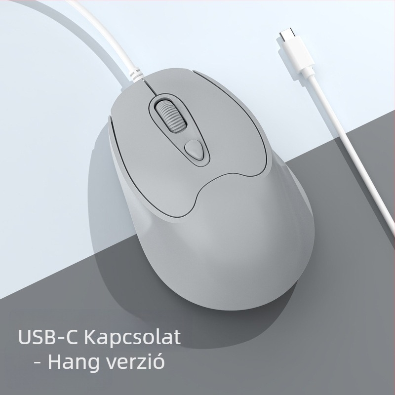 Optikai USB-C vezetékes egér, 2400dpi, 4 gomb