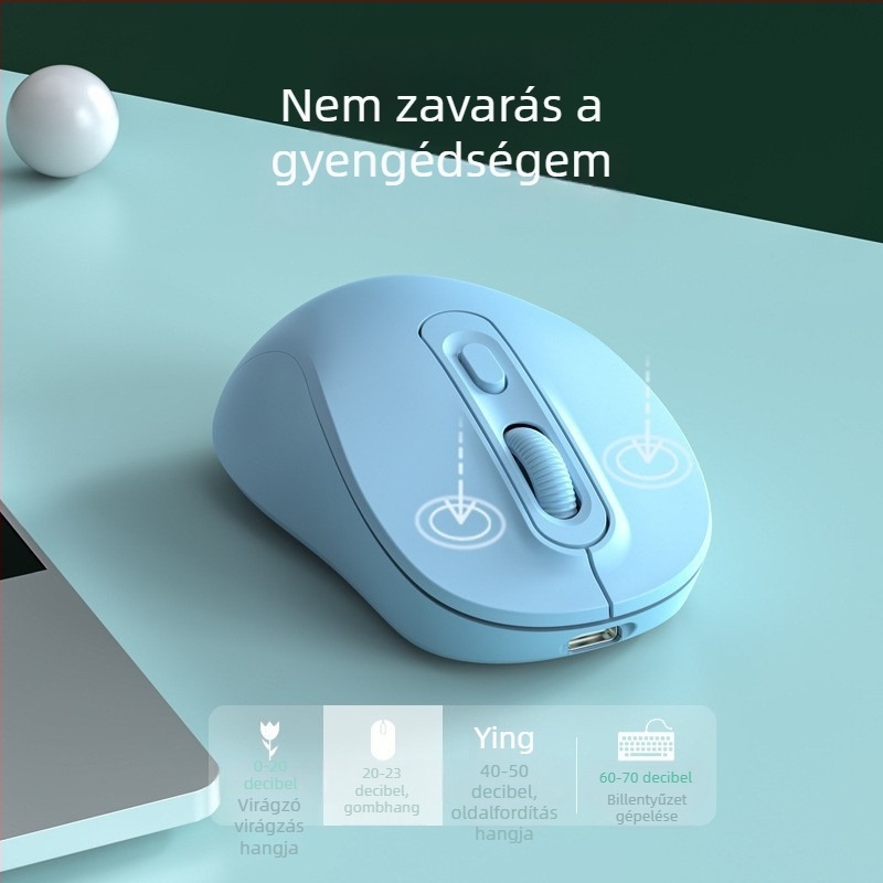 Vezeték nélküli egér dupla mód 2.4G/Bluetooth, 1600 DPI, USB interfész, 4 gomb, újratölthető