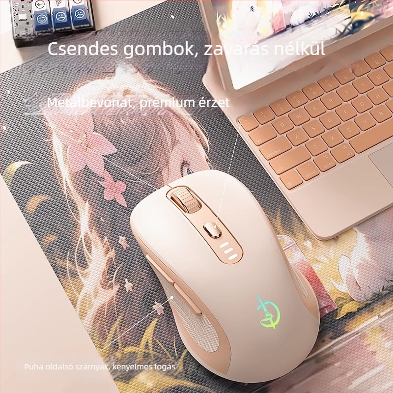 M500 vezeték nélküli egér, optikai 2400 DPI, 6 gomb, 2.4GHz, Plug-and-Play