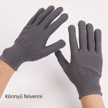 Antisztatikus munkavédelmi kesztyű gumírozott tenyérrel, építkezésre és benzinkutakhoz; lélegző, kopásálló, csúszásmentes, férfiak és nők számára.