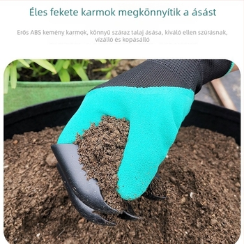 Kerti kesztyű karmokkal, latex kesztyű ásáshoz és gyomláláshoz, tömeg 100 g
