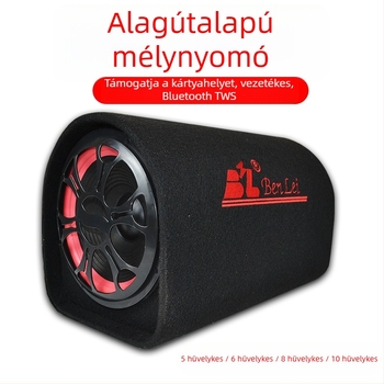 Autóhifi tuneles mélynyomó, 12V, 60–220W, 4Ω, 50Hz–20kHz, 1% torzítás