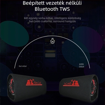Autóhifi tuneles mélynyomó, 12V, 60–220W, 4Ω, 50Hz–20kHz, 1% torzítás