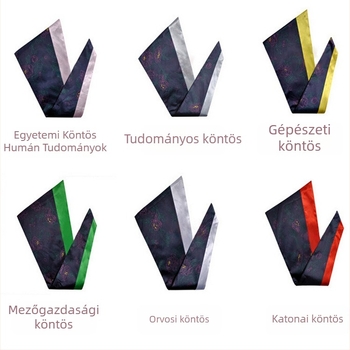 Unisex akadémiai ruha drapírozott anyaggal és gallérral, nejlon