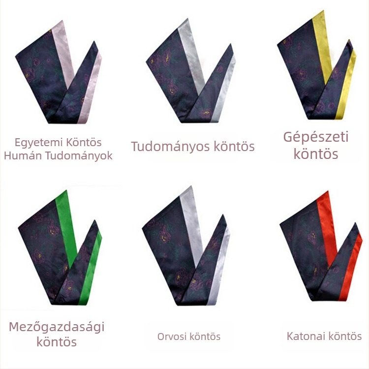 Unisex akadémiai ruha drapírozott anyaggal és gallérral, nejlon
